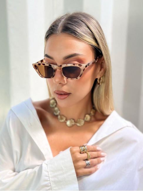 ANNAKEY TATI WHITE LEOPARD SUNGLASSES
