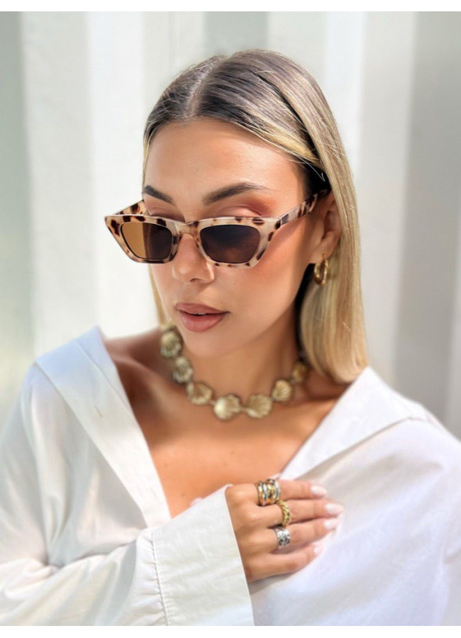 ANNAKEY TATI WHITE LEOPARD SUNGLASSES