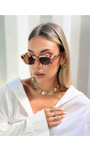 ANNAKEY TATI WHITE LEOPARD SUNGLASSES