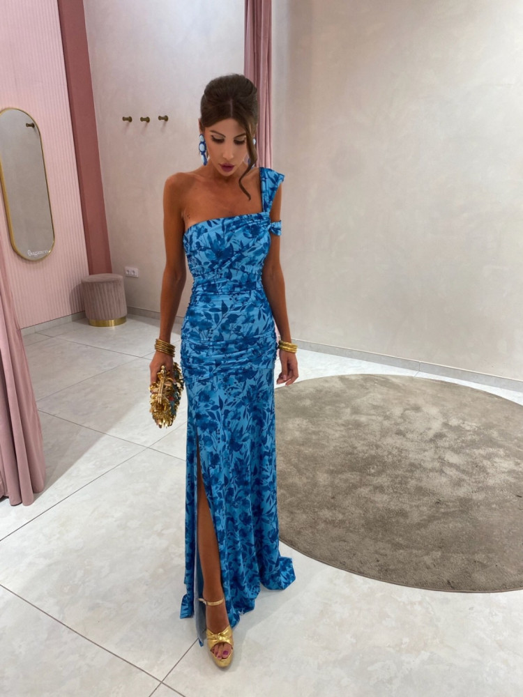 MAXI BLUE FLORAL DRESS - ALVA