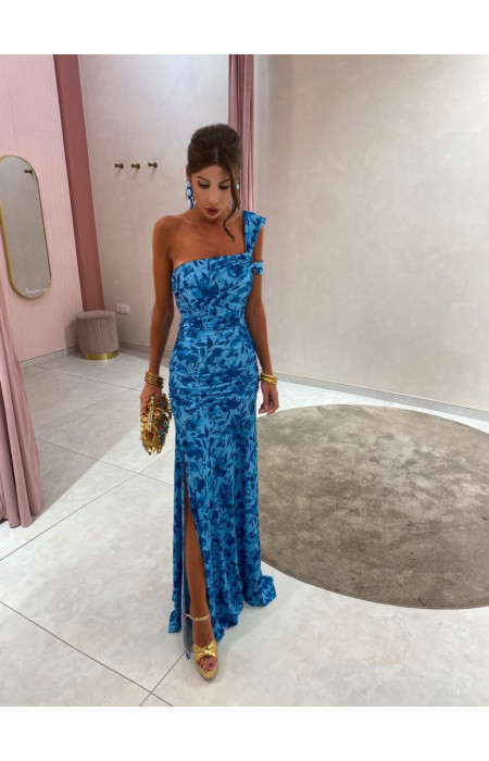 MAXI BLUE FLORAL DRESS - ALVA
