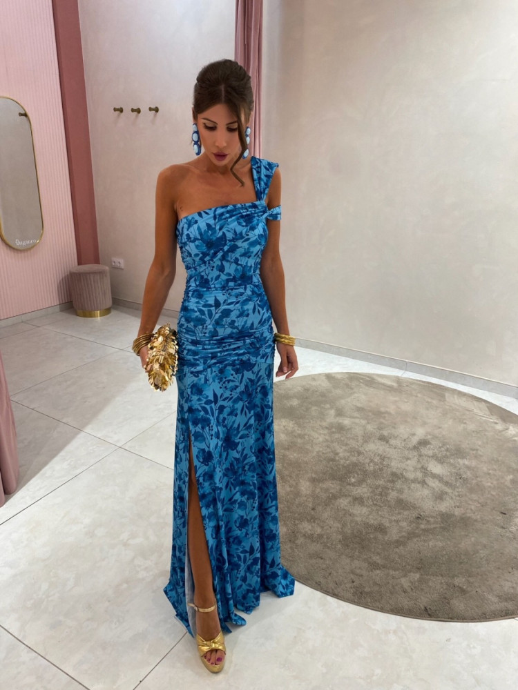 MAXI BLUE FLORAL DRESS - ALVA