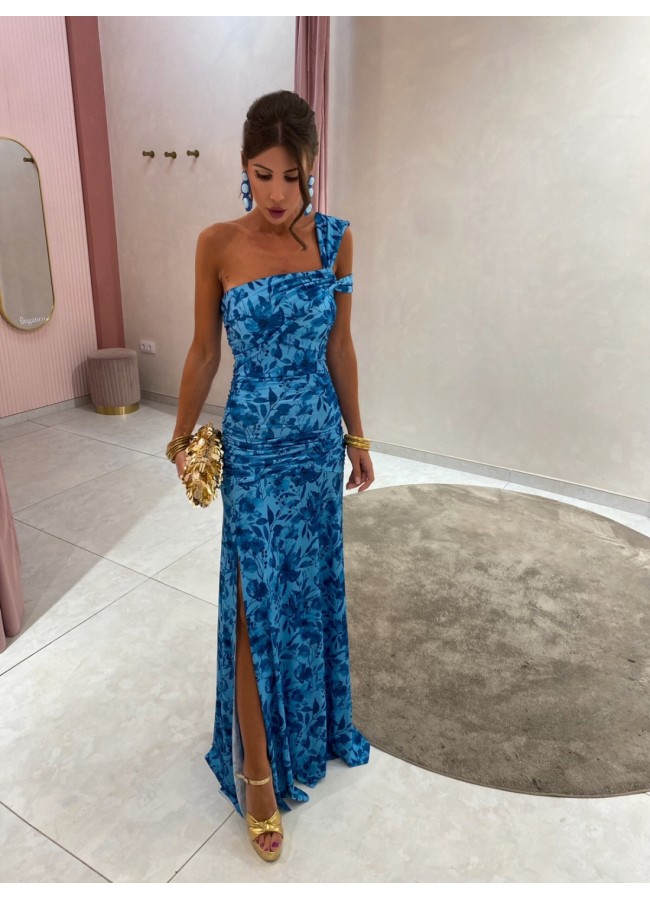 MAXI BLUE FLORAL DRESS - ALVA