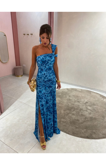 MAXI BLUE FLORAL DRESS - ALVA