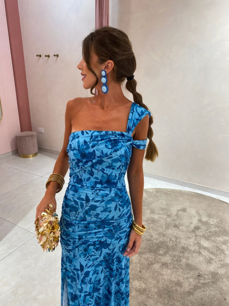 MAXI BLUE FLORAL DRESS - ALVA