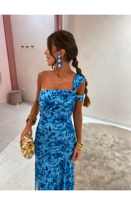 MAXI BLUE FLORAL DRESS - ALVA
