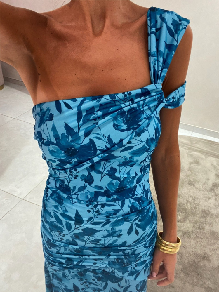 MAXI BLUE FLORAL DRESS - ALVA