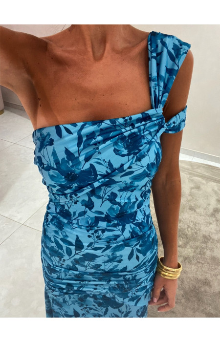 MAXI BLUE FLORAL DRESS - ALVA
