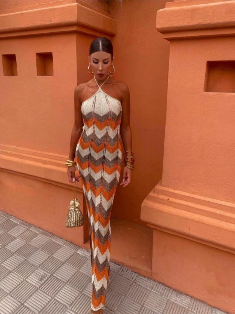 MAXI LUREX DRESS - BURBERRY