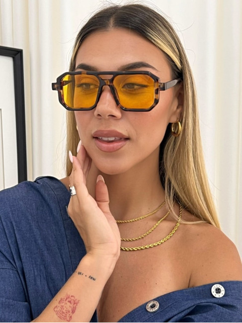 ANNAKEY DENI LEOPARD ARANCIA SUNGLASSES