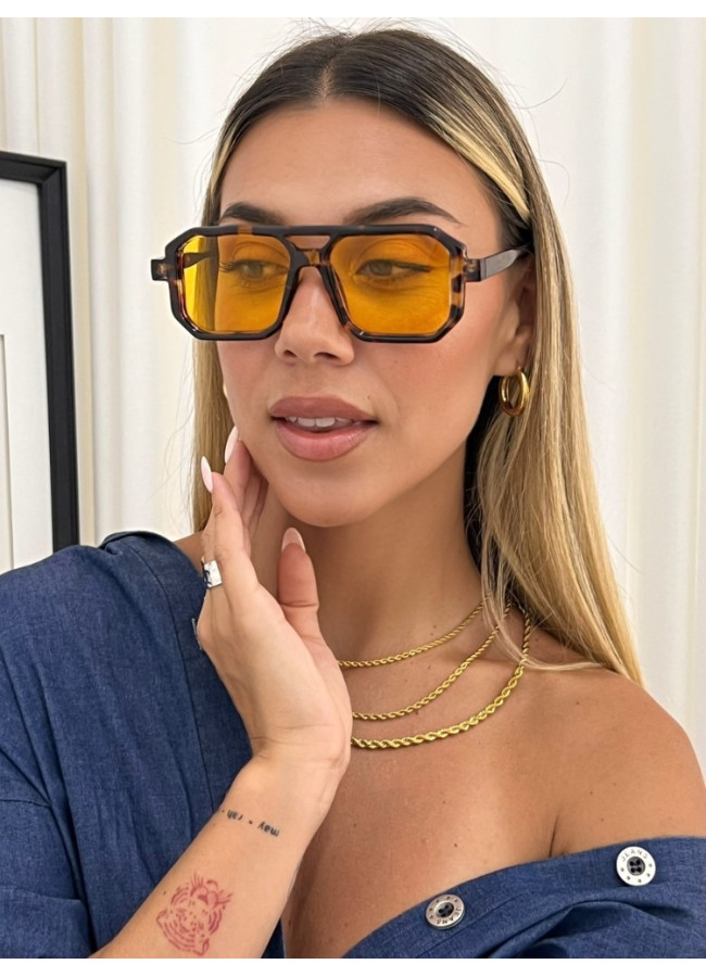 ANNAKEY DENI LEOPARD ARANCIA SUNGLASSES