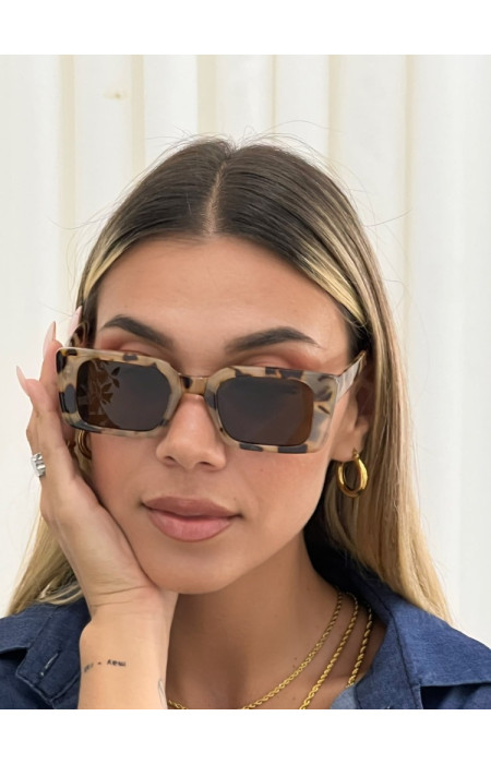 ANNAKEY KEEP WHITE LEOPARD SUNGLASSES