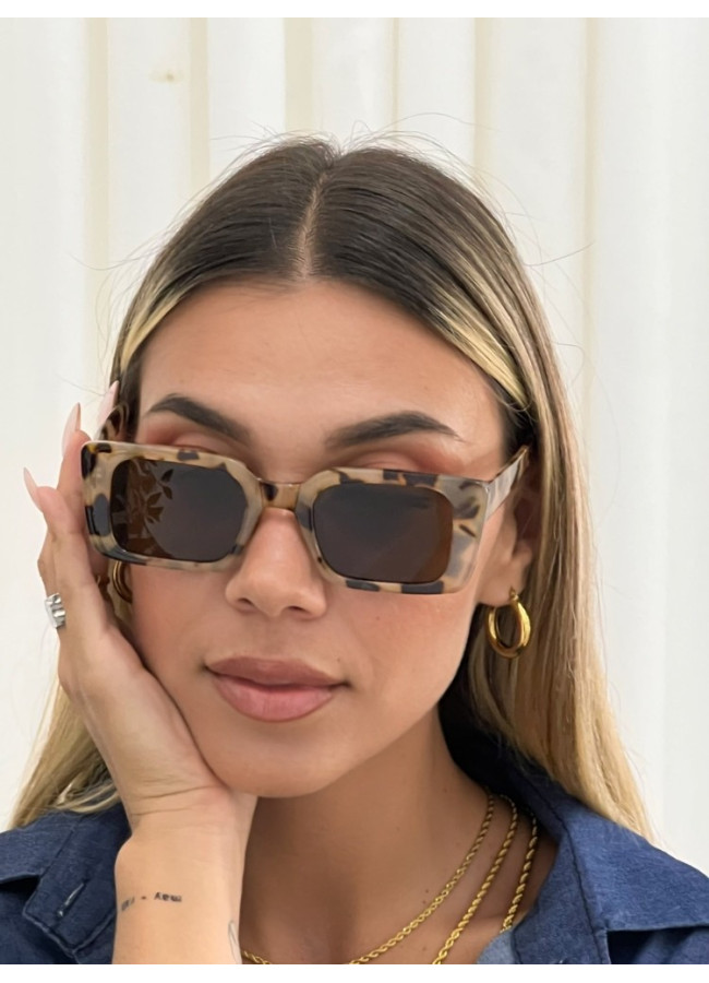 ANNAKEY KEEP WHITE LEOPARD SUNGLASSES