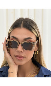 ANNAKEY KEEP WHITE LEOPARD SUNGLASSES