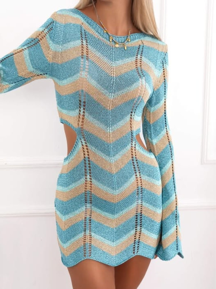 LUREX DRESS BLUE WITH GOLD - CUT OUT