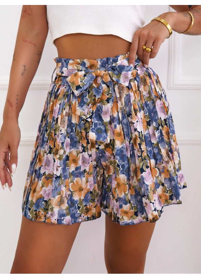 SKORT- FLORAL PLEATED