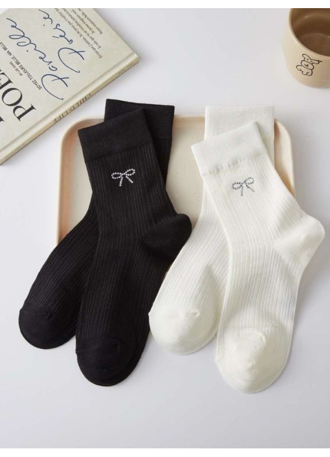 SOCKS SET- STRASS BOW