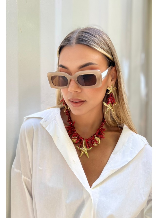 ANNAKEY PALM NUDE SUNGLASSES