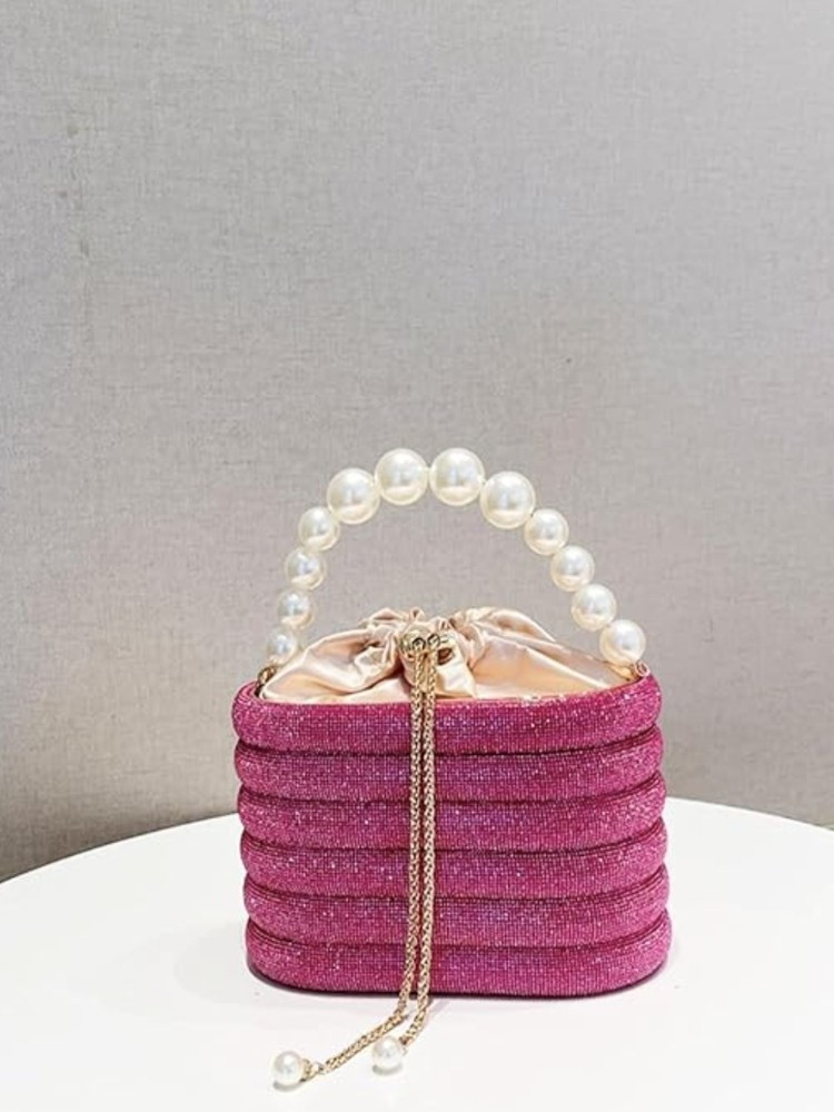BARTOLINA FUCHSIA PEARL STRASS BAG