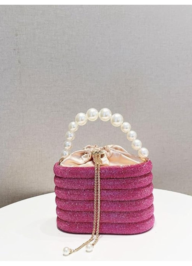 BARTOLINA FUCHSIA PEARL STRASS BAG