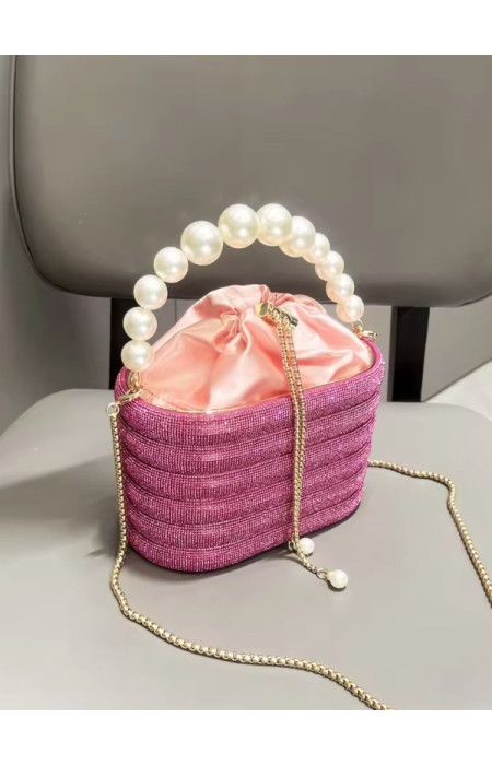 BARTOLINA FUCHSIA PEARL STRASS BAG
