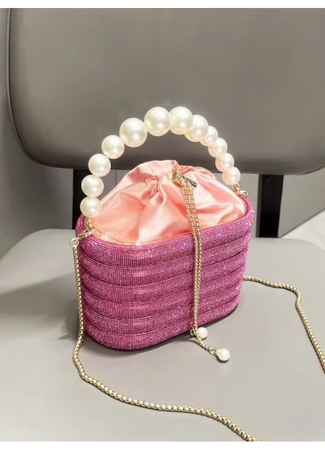 BARTOLINA FUCHSIA PEARL STRASS BAG