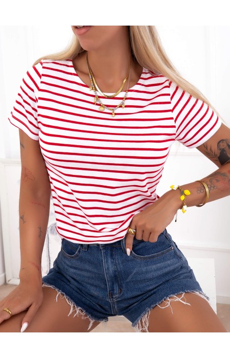 ΡΙΓΕ ΚΟΚΚΙΝΟ TSHIRT- MARINE