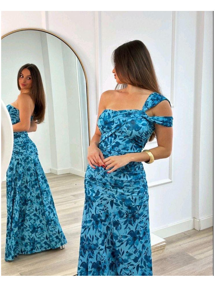 MAXI BLUE FLORAL DRESS - ALVA