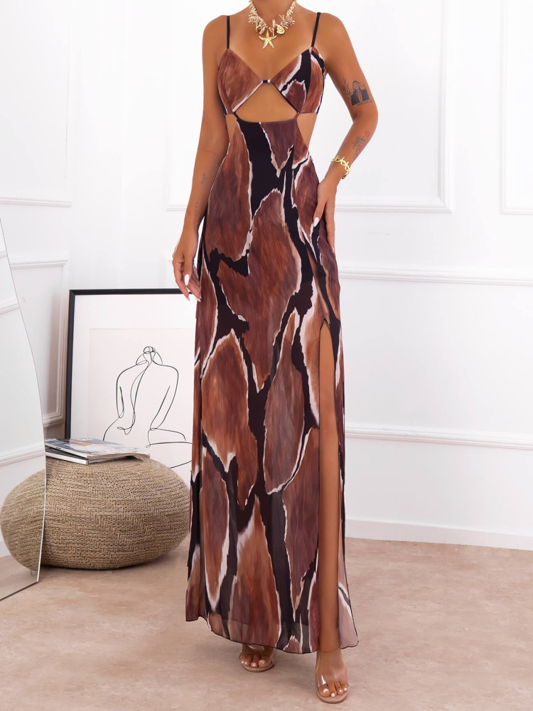 BROWN MAXI DRESS - STAVRINA