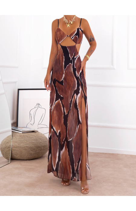 BROWN MAXI DRESS - STAVRINA