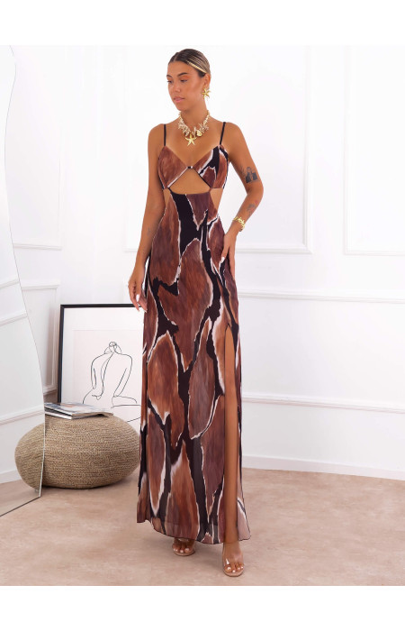 BROWN MAXI DRESS - STAVRINA