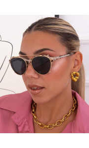 ANNAKEY CARLY WHITE LEO CLIP ON SUNGLASSES