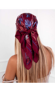 FLORAL SATIN WINE FOULARD