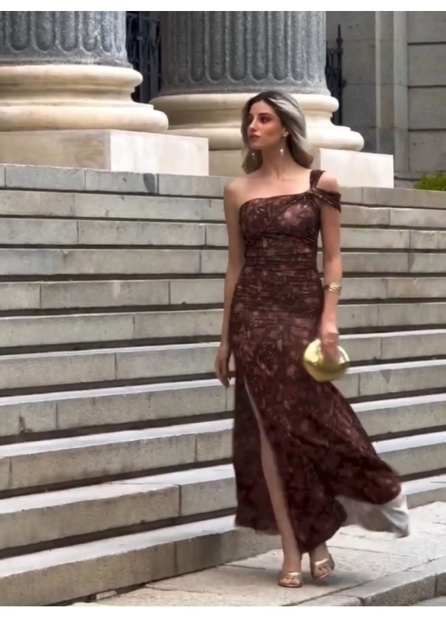 MAXI CHOCO FLORAL DRESS - ALVA