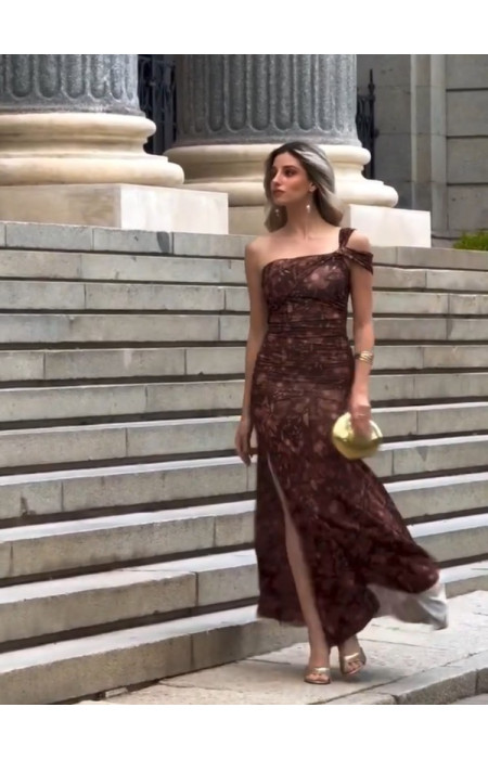 MAXI CHOCO FLORAL DRESS - ALVA