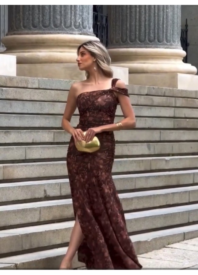 MAXI CHOCO FLORAL DRESS - ALVA