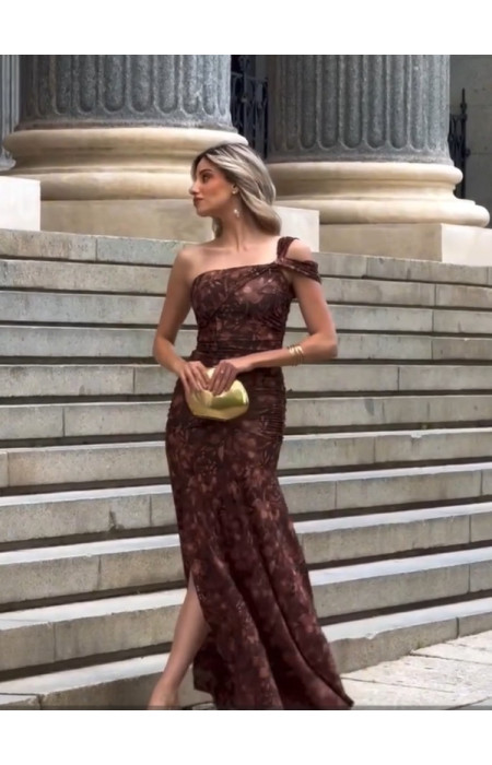 MAXI CHOCO FLORAL DRESS - ALVA