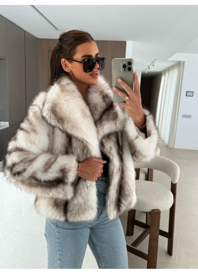 CREAM SHORT FUR - SNOW