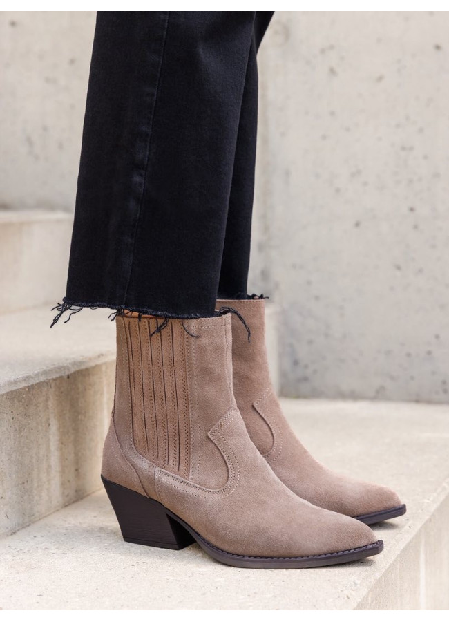 BEIGE LEATHER BOOTS - EDDIE