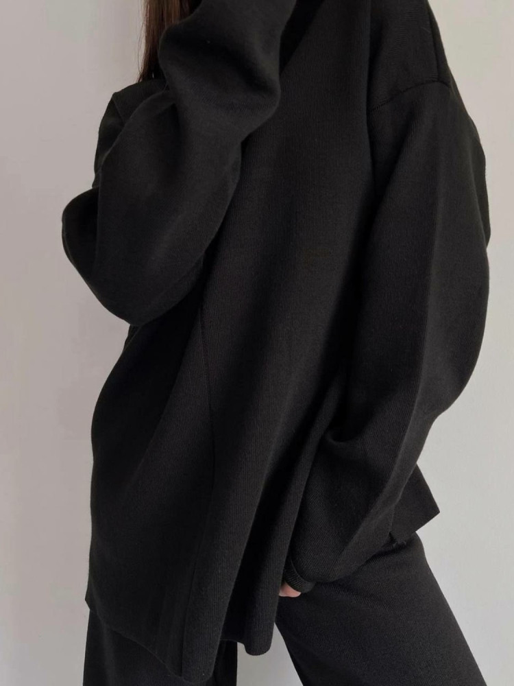 NAMUR BLACK KNITTED SET