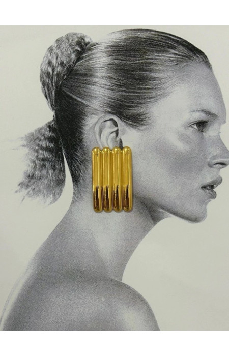 GOLD EARRINGS - THREE LINES
