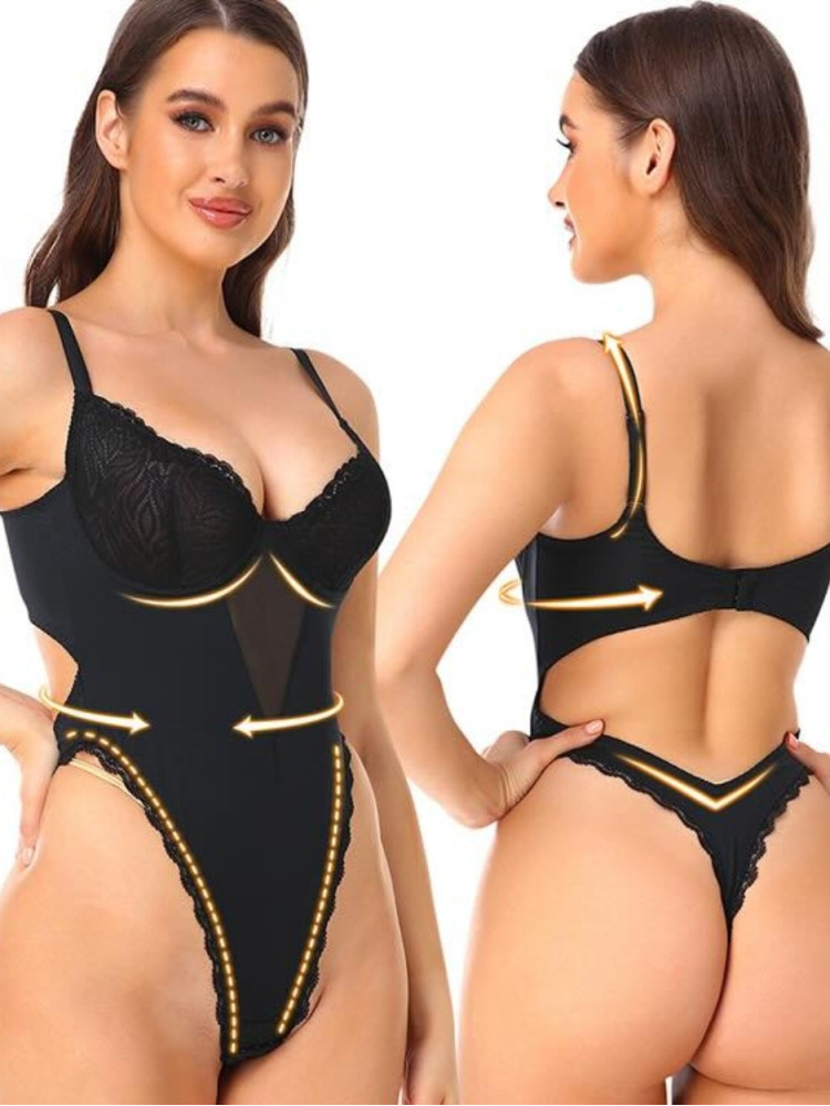 SHAPERFIT BLACK BODYSUIT - CATRIN
