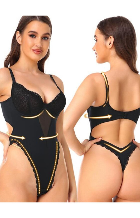 SHAPERFIT BLACK BODYSUIT - CATRIN