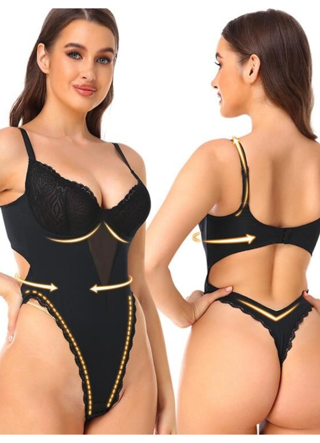 SHAPERFIT BLACK BODYSUIT - CATRIN