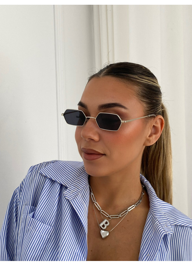 ANNAKEY BOSTON SILVER BLACK SUNGLASSES
