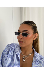 ANNAKEY BOSTON SILVER BLACK SUNGLASSES