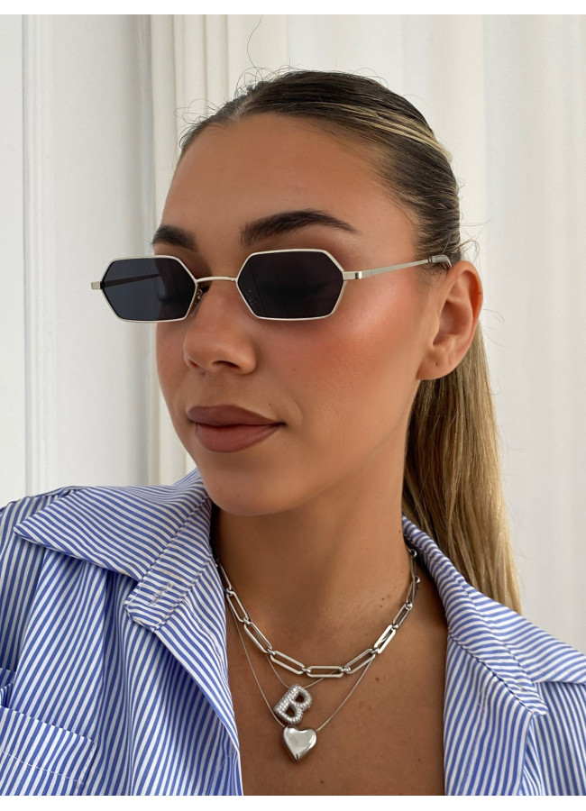 ANNAKEY BOSTON SILVER BLACK SUNGLASSES