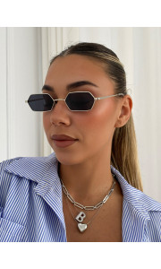 ANNAKEY BOSTON SILVER BLACK SUNGLASSES