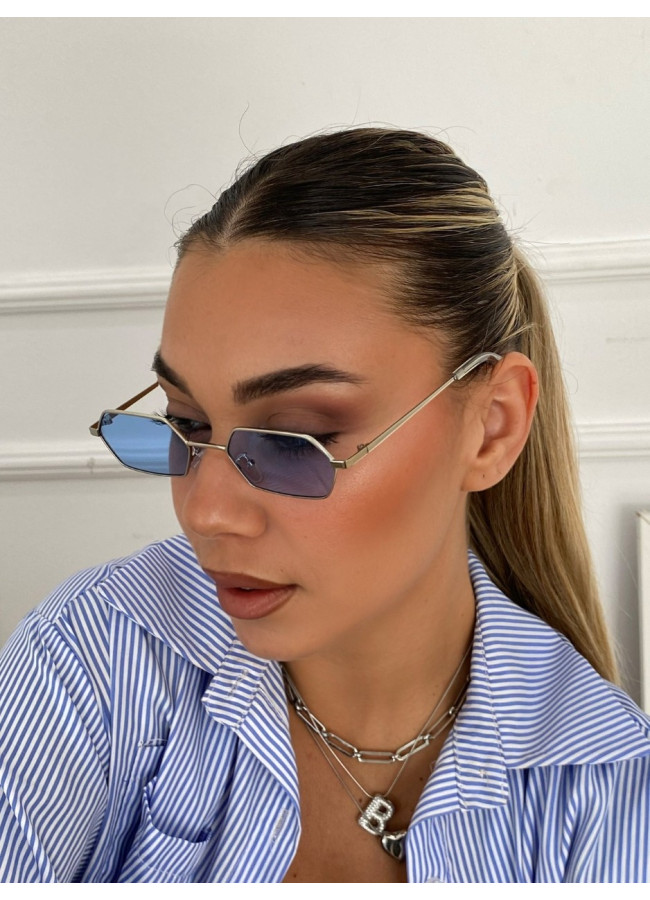 ANNAKEY BOSTON SILVER BLUE SUNGLASSES