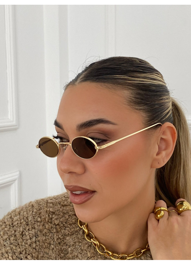 ANNAKEY HILTON GOLD BROWN  SUNGLASSES